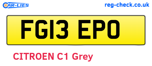 FG13EPO are the vehicle registration plates.