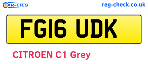 FG16UDK are the vehicle registration plates.