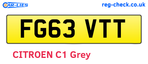 FG63VTT are the vehicle registration plates.