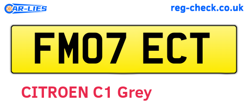 FM07ECT are the vehicle registration plates.