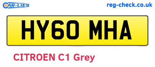 HY60MHA are the vehicle registration plates.