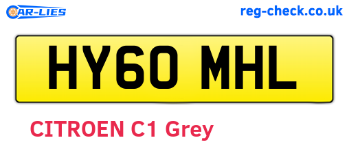 HY60MHL are the vehicle registration plates.