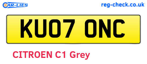 KU07ONC are the vehicle registration plates.
