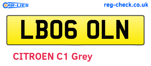 LB06OLN are the vehicle registration plates.