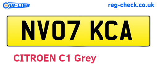NV07KCA are the vehicle registration plates.