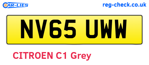 NV65UWW are the vehicle registration plates.