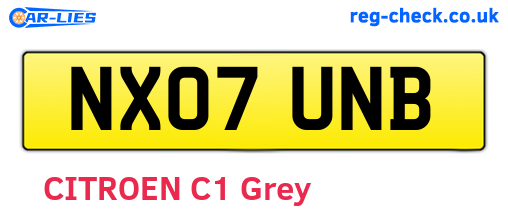 NX07UNB are the vehicle registration plates.