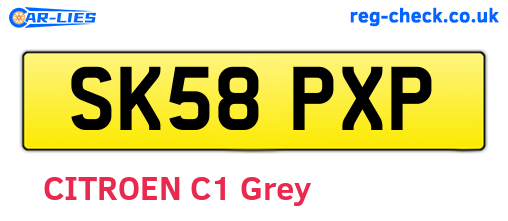 SK58PXP are the vehicle registration plates.