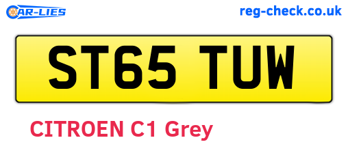 ST65TUW are the vehicle registration plates.