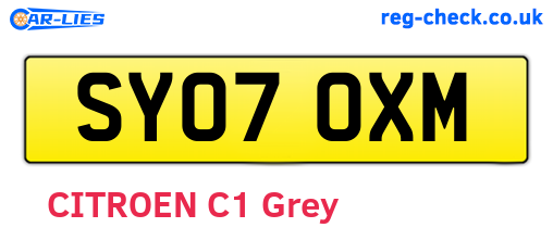 SY07OXM are the vehicle registration plates.