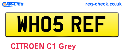 WH05REF are the vehicle registration plates.