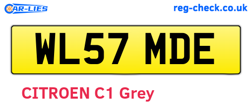WL57MDE are the vehicle registration plates.
