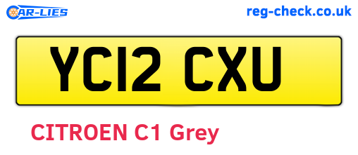 YC12CXU are the vehicle registration plates.
