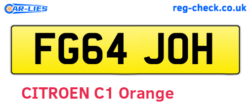 FG64JOH are the vehicle registration plates.