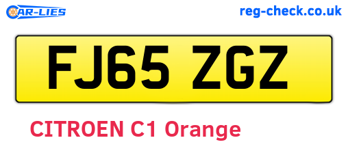 FJ65ZGZ are the vehicle registration plates.