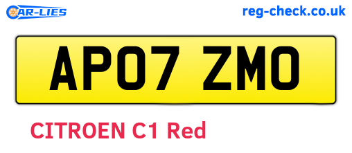 AP07ZMO are the vehicle registration plates.