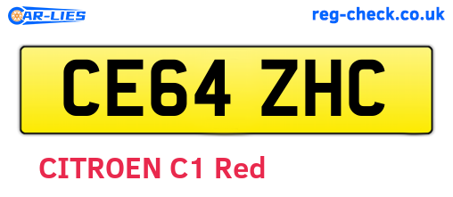 CE64ZHC are the vehicle registration plates.
