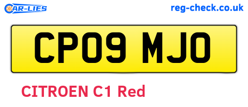 CP09MJO are the vehicle registration plates.