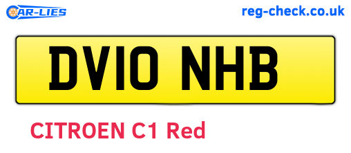 DV10NHB are the vehicle registration plates.