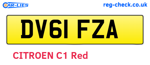 DV61FZA are the vehicle registration plates.
