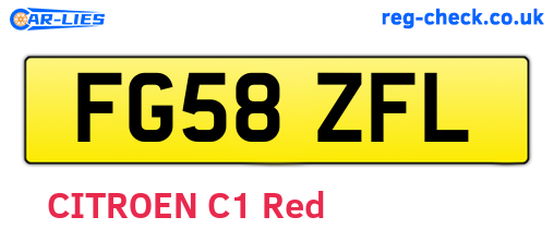 FG58ZFL are the vehicle registration plates.