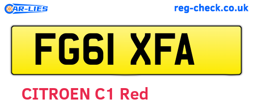FG61XFA are the vehicle registration plates.