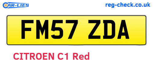 FM57ZDA are the vehicle registration plates.