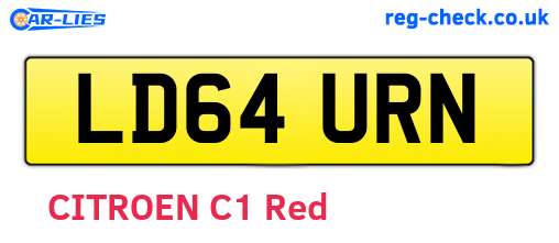 LD64URN are the vehicle registration plates.