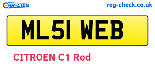 ML51WEB are the vehicle registration plates.