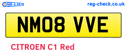 NM08VVE are the vehicle registration plates.