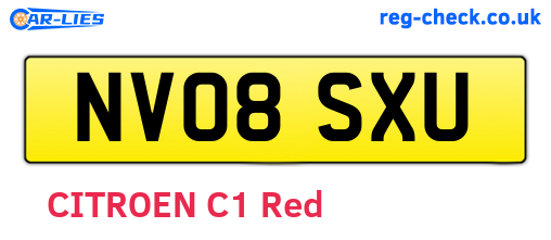 NV08SXU are the vehicle registration plates.