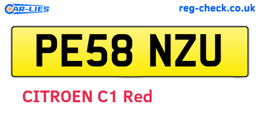 PE58NZU are the vehicle registration plates.
