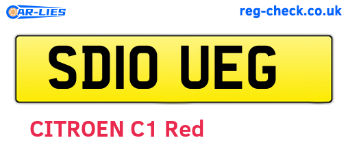 SD10UEG are the vehicle registration plates.
