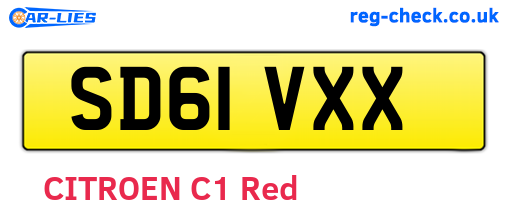 SD61VXX are the vehicle registration plates.