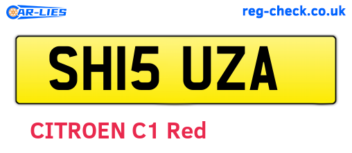 SH15UZA are the vehicle registration plates.