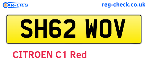 SH62WOV are the vehicle registration plates.