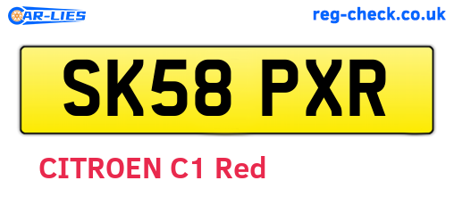 SK58PXR are the vehicle registration plates.