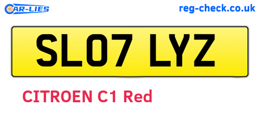 SL07LYZ are the vehicle registration plates.