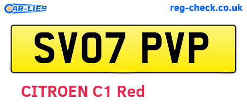 SV07PVP are the vehicle registration plates.