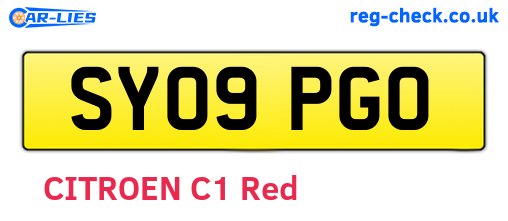 SY09PGO are the vehicle registration plates.