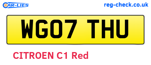 WG07THU are the vehicle registration plates.