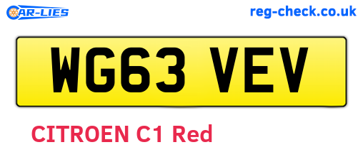 WG63VEV are the vehicle registration plates.