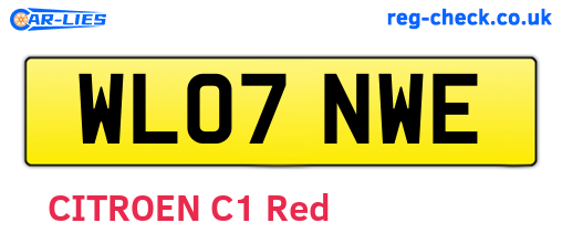 WL07NWE are the vehicle registration plates.