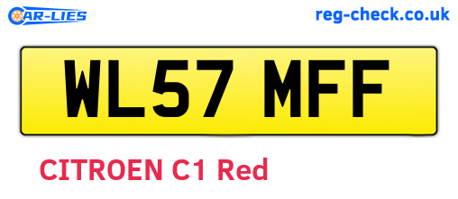 WL57MFF are the vehicle registration plates.