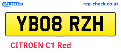 YB08RZH are the vehicle registration plates.