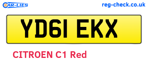 YD61EKX are the vehicle registration plates.