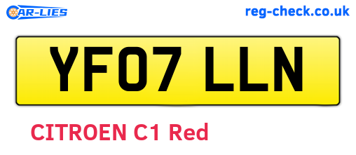 YF07LLN are the vehicle registration plates.