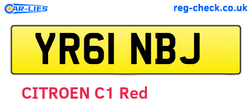 YR61NBJ are the vehicle registration plates.