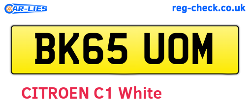 BK65UOM are the vehicle registration plates.