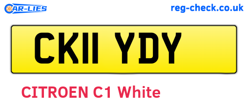 CK11YDY are the vehicle registration plates.